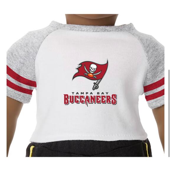 NEW American Girl Doll NFL Tampa Bay Buccaneers Fan Tee Raglan Jersey Shirt - Picture 11 of 13